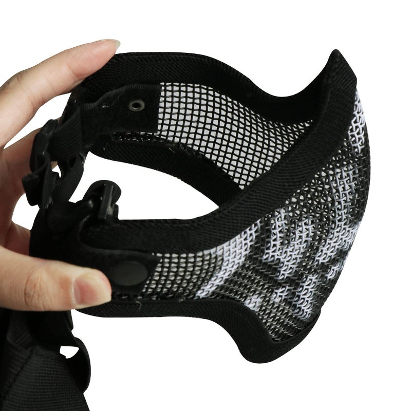 Aoutacc Airsoft Half Face Mask Steel Mesh and Goggles Set, Tactical Masks Protection Gear for Paintball BBS CS Nerf Game Cosplay Halloween Costume Accessories (Tan Camo) - Image 4